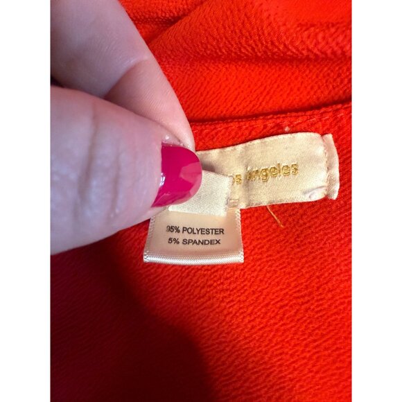 Monteau Red Wrap-Style Sleeveless Ruffle Top Tie Waist & Peplum Medium - Picture 8 of 8